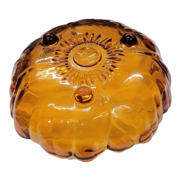 Vintage 'Petals' Amber Glass Bowl by Colony Glass c1960's - Picture 7 of 8